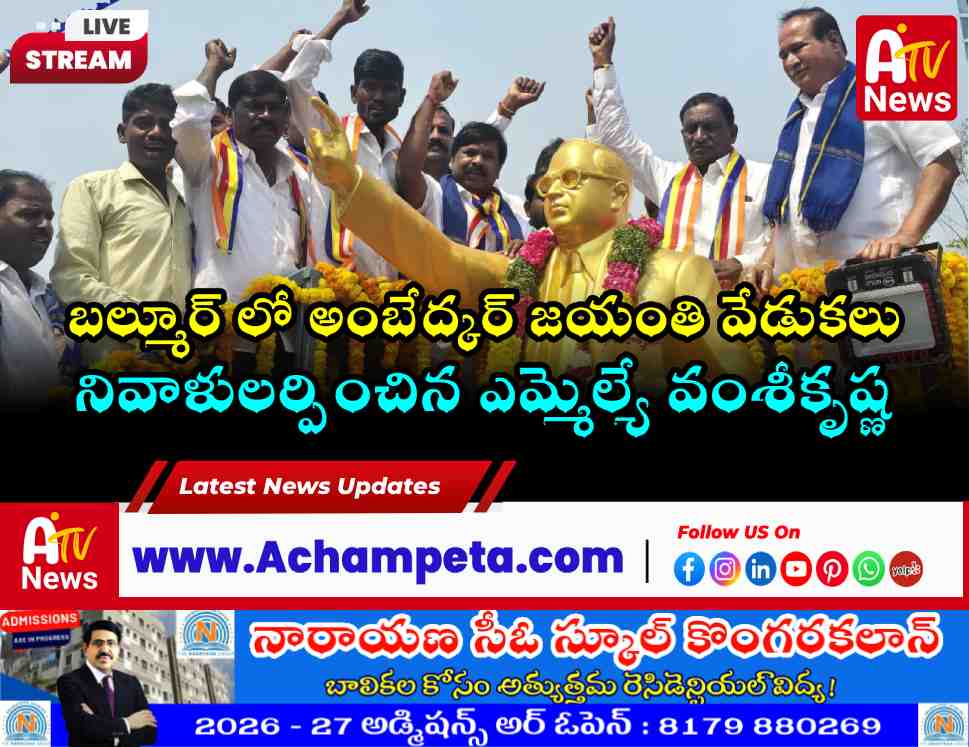 బల్మూర్ లో అంబేద్కర్ జయంతి వేడుకలు: నివాళులర్పించిన ఎమ్మెల్యే వంశీకృష్ణ