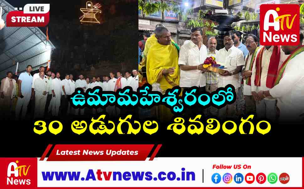 30ft Shiva Lingam at Umamaheshwaram Temple