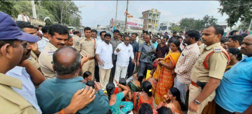 Achampet RTC employees stoped MLA and MP