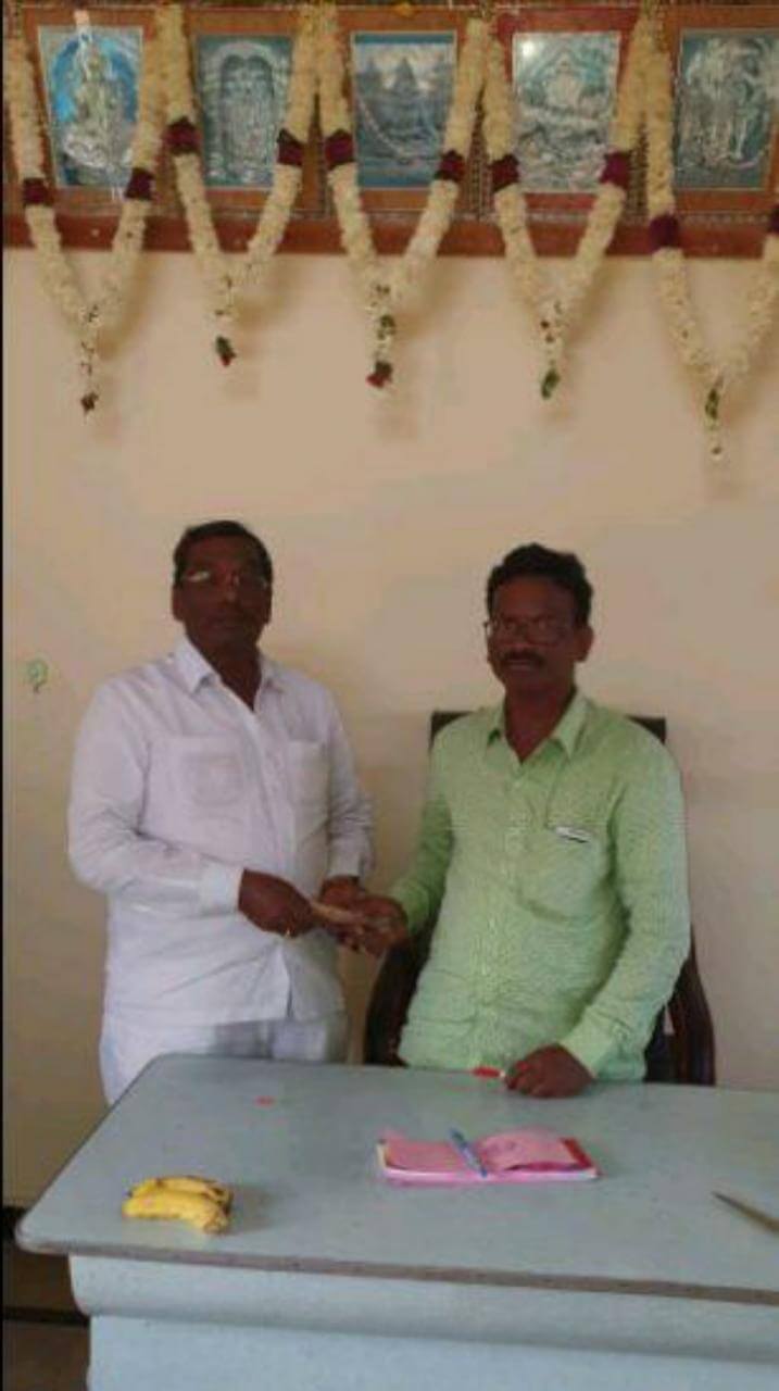 Giving donations for umamaheswaram temple